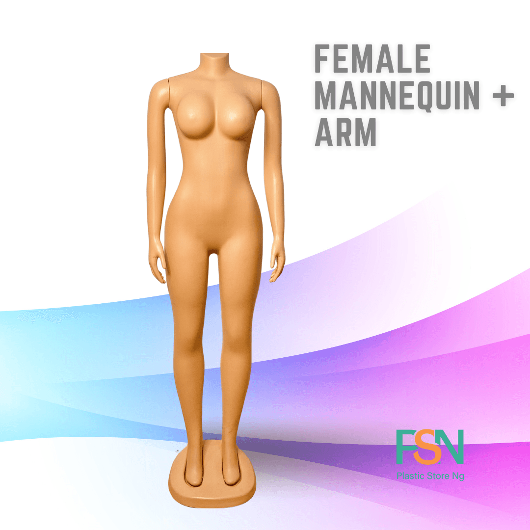 Female headless full body mannequin – durable plastic display with detachable hands and base for boutiques and fashion studios in Nigeria