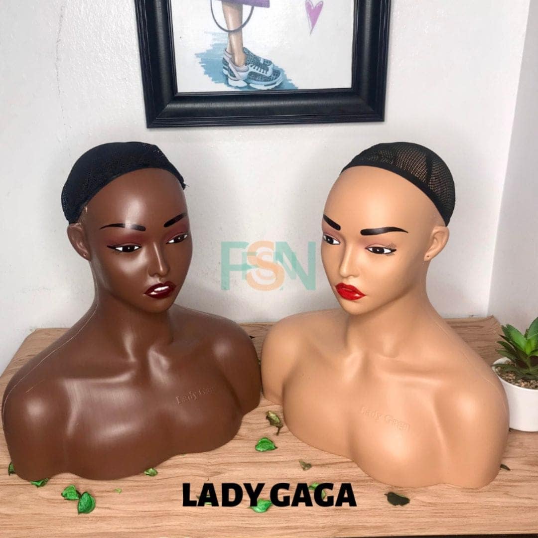 Wig mannequin head for styling and display wigs