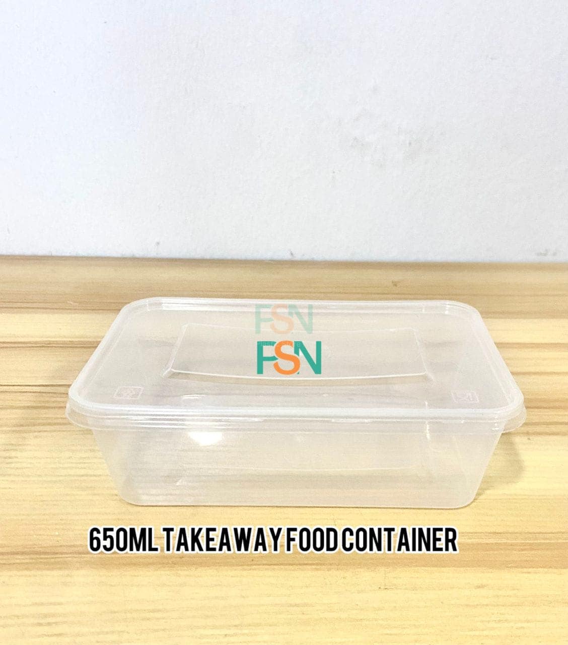 Clear 650ml plastic disposable food container
