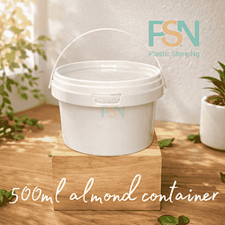 500ml Almond White Container (per bag – 200pcs)