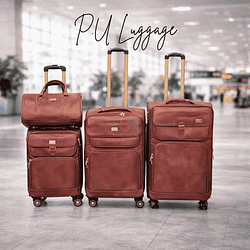 PU LEATHER TRAVEL LUGGAGE (per set-4pcs)