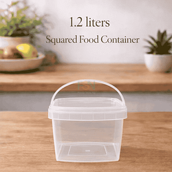 1.2LTR Squared Plastic Container (per bag – 100pcs)