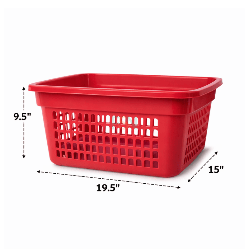 Plastic squared storage basket for household use