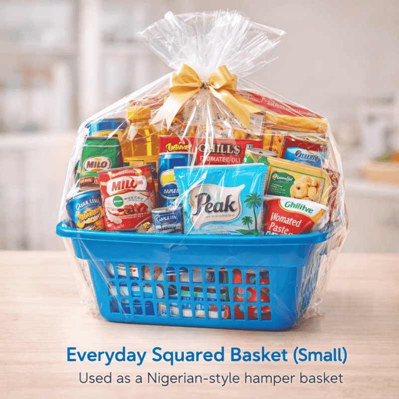 Small everyday squared basket for home organisation
