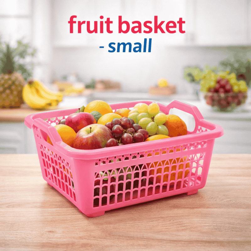 rectangular plastic fruit basket 11.5 inch length with mesh sides"