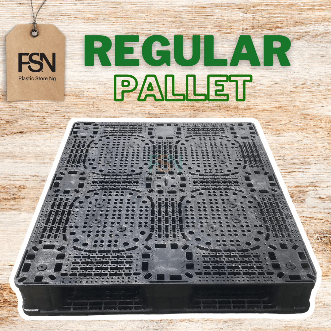 Regular plastic pallet for general warehouse handling